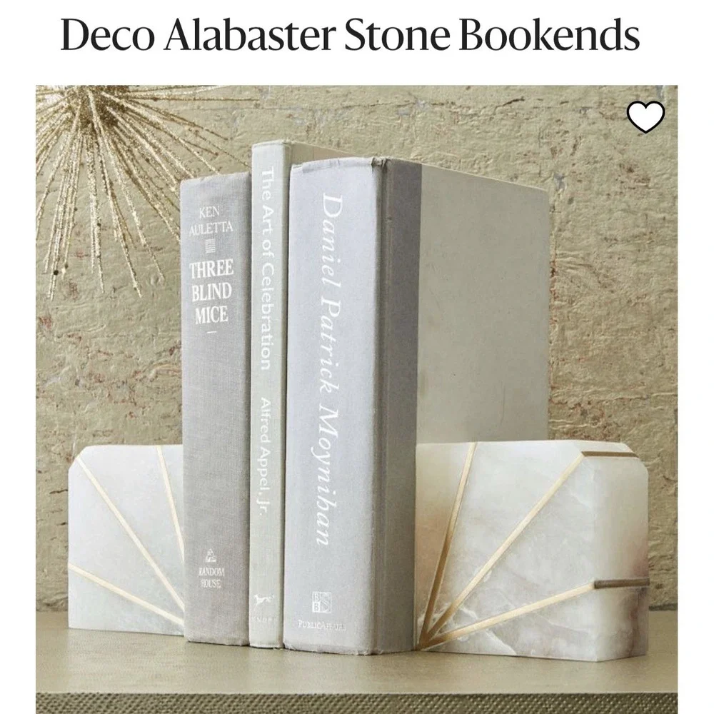 West Elm Alabaster Book Ends Gold